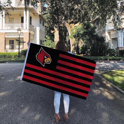 Desert Cactus University of Louisville UL Flag - 3 x 5 Feet Cardinals Banner, Indoor/Outdoor Durable Fabric, 100% Polyester Design (Style Nation) in Saudi Arabia