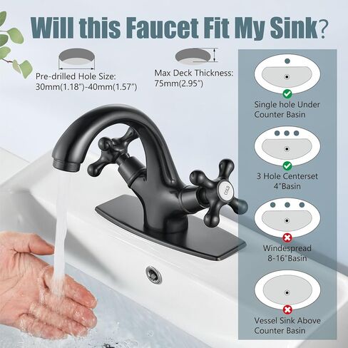 Aolemi الحمام بالوعة صنبور واحد ثقب واحد بارد وساخن مقبض مزدوج مقبض الصليب كروس الغرور بالوعة الحوض الخلاط الصنبور مع لوحة غطاء سطح السفينة مع النحاس العتيق منبث in Kuwait