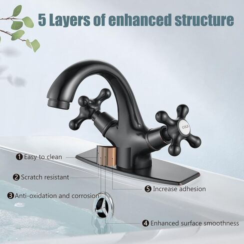 Aolemi الحمام بالوعة صنبور واحد ثقب واحد بارد وساخن مقبض مزدوج مقبض الصليب كروس الغرور بالوعة الحوض الخلاط الصنبور مع لوحة غطاء سطح السفينة مع النحاس العتيق منبث in Kuwait