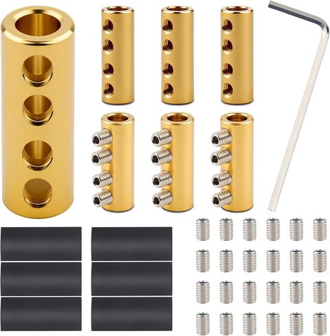 37 PCS 6 AWG Gauge Connector Nut Kit ، 80 AMP Amp Wiring Connection Terminal ، 6 AWG Clining Arcling Aririal Connection Terminal ، موصل سلك موصل الدائرة مع مسامير وأنبوب تقلص in Saudi Arabia