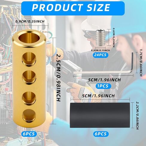 37 PCS 6 AWG Gauge Connector Nut Kit ، 80 AMP Amp Wiring Connection Terminal ، 6 AWG Clining Arcling Aririal Connection Terminal ، موصل سلك موصل الدائرة مع مسامير وأنبوب تقلص in Saudi Arabia