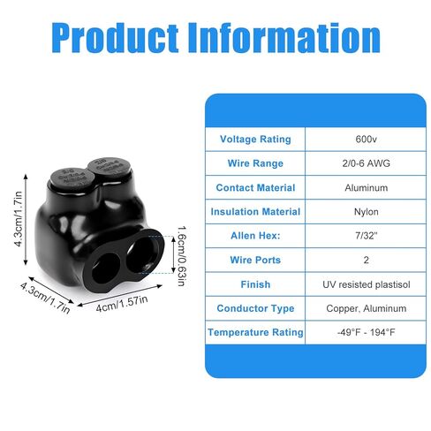 10 أجهزة كمبيوتر سلك معزول موصلات أسود متعدد الكبلات لصق المنفذ 2 منفذ إدخال الكبلات الإدخال الموصلات طرف طرفي الطاقة الكهربائية (نطاق سلك 4-14) in Kuwait