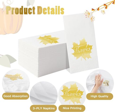 Tamone 100PCS 3-Ply Silver Napkins - White and Silver Napkins Disposable - Premium Quality Dinner Napkins Soft and Absorbent for Wedding Party Birthday in Saudi Arabia