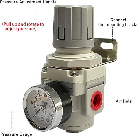 AR2000-02 AR3000-03 1/4 '' 'ضغط ضغط الهواء ضاغط ضاغط غاز تنظيم وحدات معالجة تنظيم مع مقياس قابل للتعديل (AR2000-02 PC4-02) in Kuwait