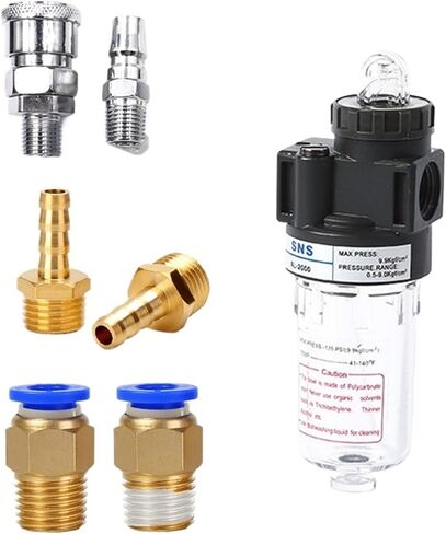 1PC AL2000 سلسلة وحدة المعالجة الهوائية الهوائية مرشح تزييري G1/4 "Port Pneumatic Air Thawricator ضاغط (موصل الكمبيوتر ، 10 مم) in Kuwait