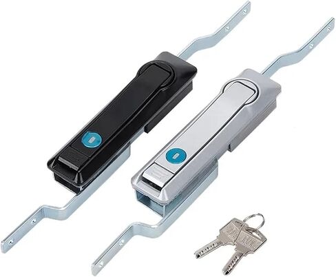 2Sets Zinc Alloy Control Lock Power Distribution Control Cabinet Door Lock Connecting Rod Locks Electric Cabine(2sets-Silver) in Saudi Arabia