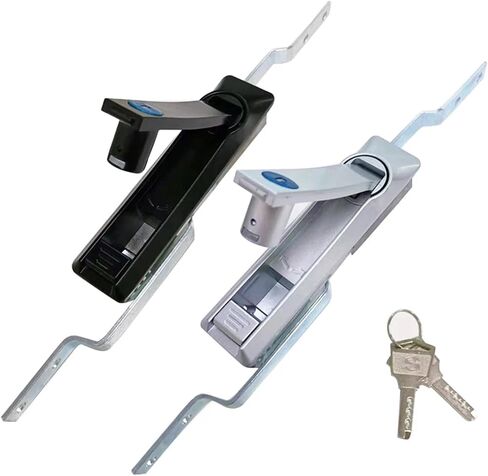 2Sets Zinc Alloy Control Lock Power Distribution Control Cabinet Door Lock Connecting Rod Locks Electric Cabine(2sets-Silver) in Saudi Arabia