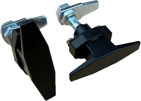 2pcs معدات سبيكة الزنك قفلات الباب تلسكوبية قفل مقبض شكل الأسود (2pcs-in-screw) in Saudi Arabia