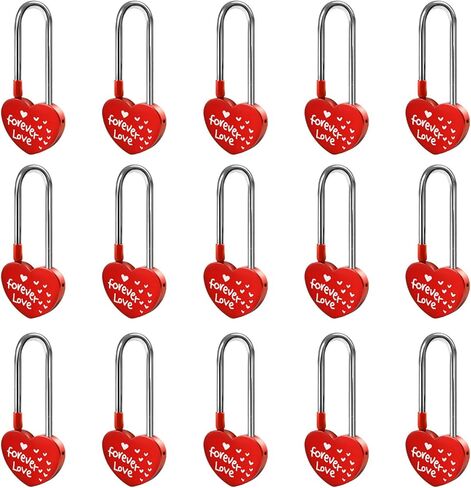 أحمر 3.5 "50 مم قفل قفل واحد قفل القلب ، إلى الأبد حب الألومنيوم المعادن لوفلوك جسر ، الزفاف والذكرى السنوية (بدون مفتاح) in Kuwait