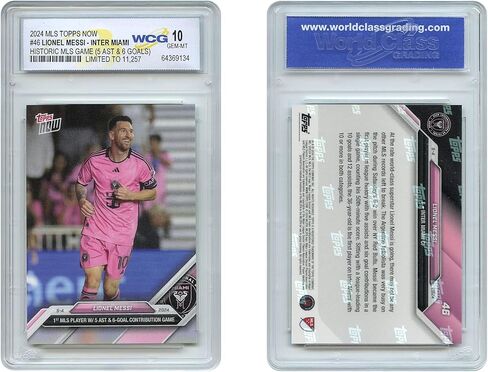 WCG 2024 Topps Now Lionel Messi Inter Miami Historic MLS Game Card #46 - Graded GEM Mint 10 in Saudi Arabia