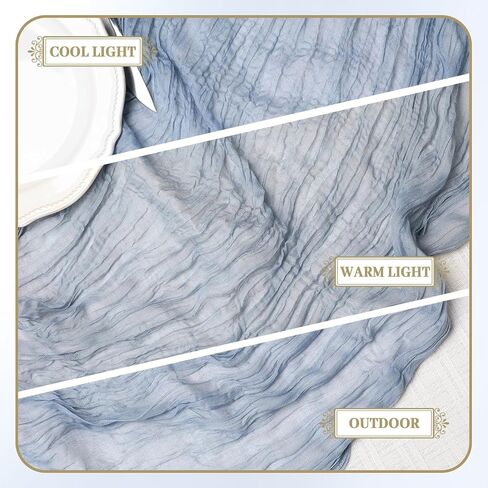 Le courant 6pcs 10Ft Cheesecloth Table Runner, Rustic Boho Gauze Cheese Cloth Runner Table Runner for Weddings Bridal Baby Shower Birthday Holiday Parties Home Decor, Dusty Blue in Saudi Arabia