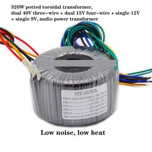 1PCS 320W محول حلقي محفوظ بوعاء ، مزدوج 40 فولت ثلاثة أسلاك + مزدوجة 15V أربعة أسلاك + واحدة 12V + واحدة 9V ، محول الطاقة الصوتية in Kuwait