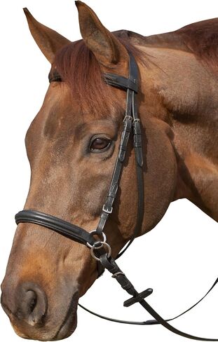 Equinavia Saga Cross-Under English Bitless Bridle for Horses | Reins Included in Saudi Arabia