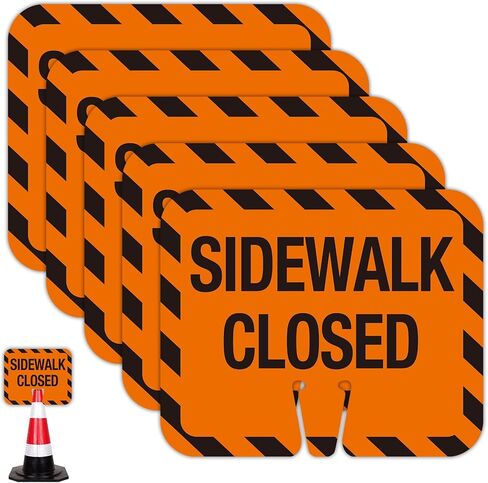 Sidewalk مغلق حركة مخروط مخروط تسجيل 5 أجهزة كمبيوتر ، 12.6 "× 10.4" ABS البلاستيك مخروطات المخروط من أعلى إلى الرصيف. in Kuwait