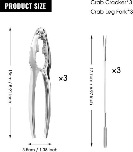 Crab Crackers and Tools,18-Pieces Seafood Tools Set Includes 5 Crab Crackers, 5 Lobster Shellers, 5 Crab Leg Forks/Picks and 2 Seafood Scissors & Storage Bag - Nut Cracker Set in Saudi Arabia