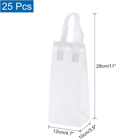 UXCELL 25PCS معزول أكياس الخروج ، 4.7 "× 3.9" × 11 "معزولة الأكياس الأكياس الحرارية يمكن التخلص من أكياس الغداء يمكن التخلص منها للبارد لأكياس الطعام البارد الساخن النزهة البقالة الأبيض in Saudi Arabia