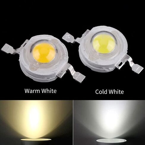 100pcs LED LAMP حبات ، شريحة LED عالية الطاقة ، مصباح LED SMD مصباح SMD ، SMD COB 1W حبة LED بيضاء دافئة ، للمنزل ، الاستوديو ، معرض Foodlight/Spotlight لمبة البديل (أبيض دافئ) in Saudi Arabia