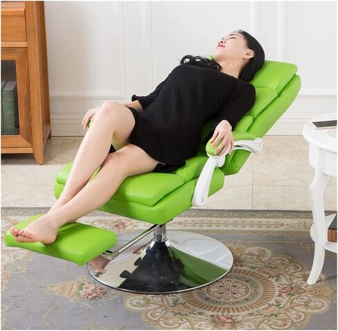 كراسي المطبخ السميكة منجدة كرسي الجمال مقعد مكياج مركبة التدليك ناعم البراز كرسي دوارة منزلية مع مقعد كمبيوتر مسند قدم (بيج) in Kuwait