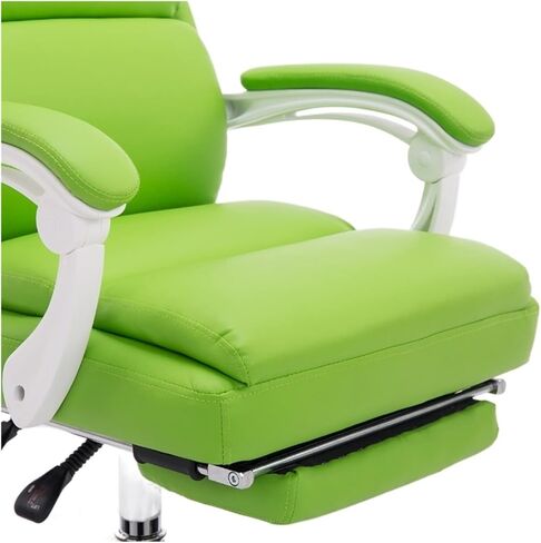 كراسي المطبخ السميكة منجدة كرسي الجمال مقعد مكياج مركبة التدليك ناعم البراز كرسي دوارة منزلية مع مقعد كمبيوتر مسند قدم (بيج) in Kuwait