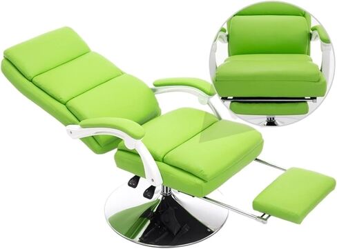 كراسي المطبخ السميكة منجدة كرسي الجمال مقعد مكياج مركبة التدليك ناعم البراز كرسي دوارة منزلية مع مقعد كمبيوتر مسند قدم (بيج) in Kuwait