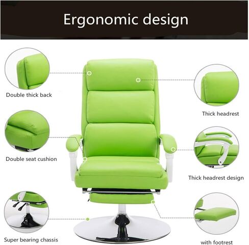 كراسي المطبخ السميكة منجدة كرسي الجمال مقعد مكياج مركبة التدليك ناعم البراز كرسي دوارة منزلية مع مقعد كمبيوتر مسند قدم (بيج) in Kuwait