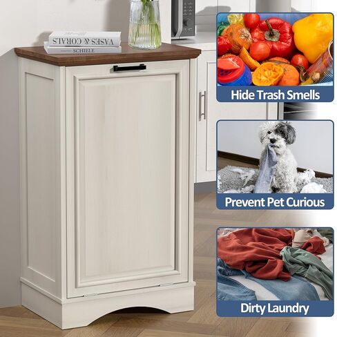 SPERGEHOM TILT OUT TRASH FACINET ، متوافق مع علب القمامة الخشبية للحيوانات الأليفة التي تبلغ 13 جالون in Kuwait