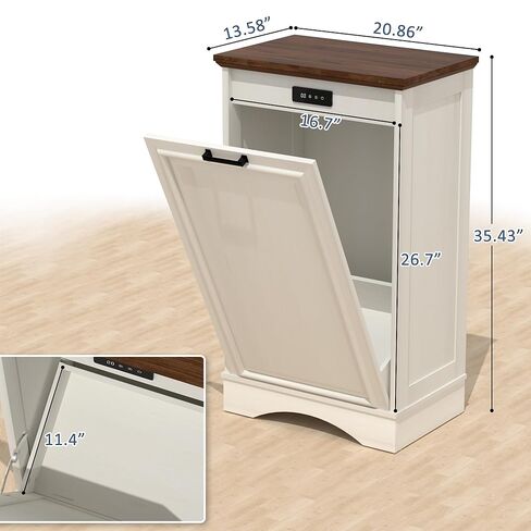 SPERGEHOM TILT OUT TRASH FACINET ، متوافق مع علب القمامة الخشبية للحيوانات الأليفة التي تبلغ 13 جالون in Kuwait