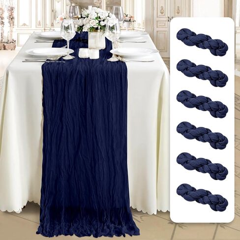 Cheesecloth Table Runner 35x120 Inch 10ft Boho Rustic Gauze Cloth Decoration Cheese Cloths Runners for Wedding Baby Shower Birthday Party Tables Home Decor Centerpiece (Dusty Blue, 3 Pack) in Saudi Arabia