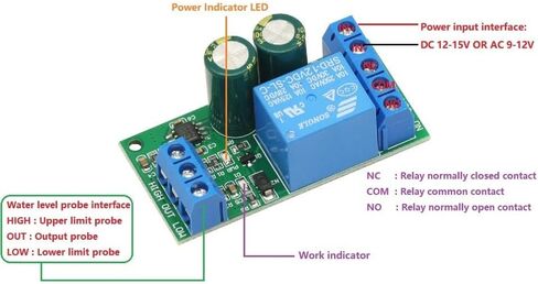 AC/DC 12V Level Controller Module,Water Level Automatic Controller Liquid Sensor Switch Solenoid Motor Pump in Saudi Arabia