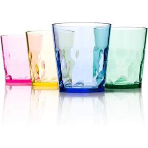 SCANDINOVIA - 8 oz Unbreakable Premium Juice Glasses Kid Cups- Set of 4 - Super Grade Acrylic Plastic Tumbler Cups - Perfect for Gifts - BPA Free - Dishwasher Safe - Stackable - Reusable in Saudi Arabia
