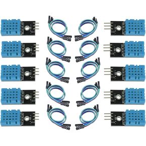 10 Pieces DHT11 Temperature & Humidity Sensor Module Digital Temperature and Humidity Sensor 3.3V-5V with Humidity Measurement Range 20%-95% and Temperature Measurement Range 0-50℃ with Dupont Wires in Kuwait