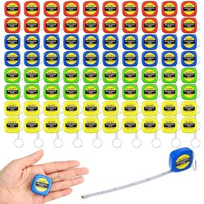 80Pcs Small Tape Measure Keychains, 3 FT Mini Tape Measures Retractable Easy Read Pocket Measurement Tape for Daily Use Engineer Contractors Birthday Gift in Saudi Arabia