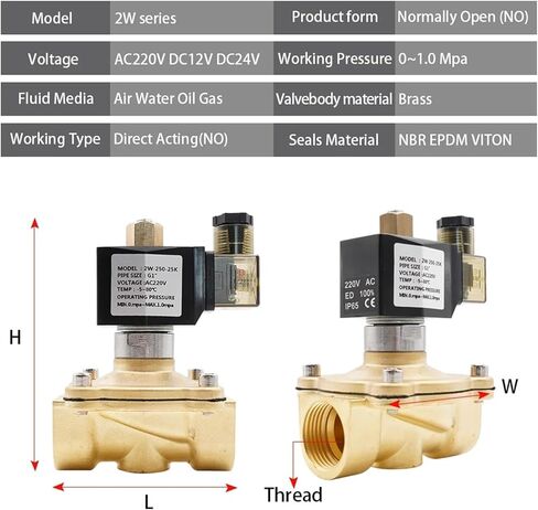 Brass normally open solenoid valve G3/8" to G2" NBR EPDM VITON seal AC220V DC12V 24V IP65 high temperature resistant water valve(DC 24V-EPDM) in Saudi Arabia