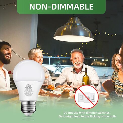 A19 LED Light Bulb 75 Watt Equivalent, 11 Watt Light Bulbs, 2700K Warm White, 1100 Lumens, Non-Dimmable, E26 Base Lightbulbs, Standard LED Bulbs for Home, ETL Listed(4-Pack) in Saudi Arabia