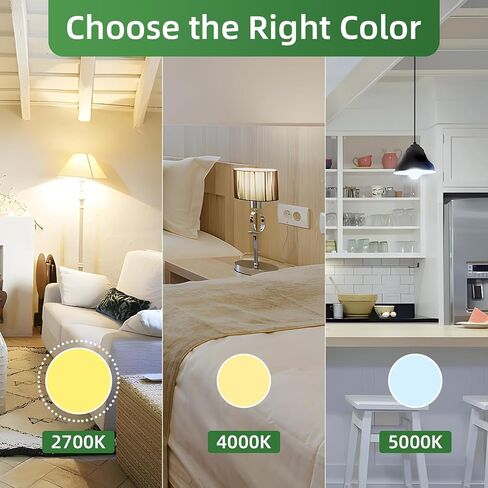 A19 LED Light Bulb 75 Watt Equivalent, 11 Watt Light Bulbs, 2700K Warm White, 1100 Lumens, Non-Dimmable, E26 Base Lightbulbs, Standard LED Bulbs for Home, ETL Listed(4-Pack) in Saudi Arabia