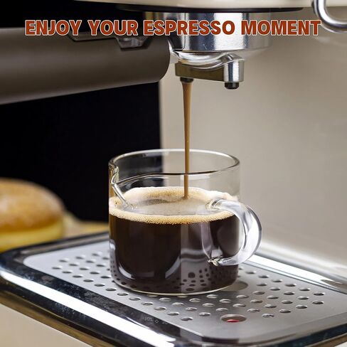 Espresso Cups, Glass Coffee Espresso Cups with Pour Spout, 4.3 oz, Clear, Set of 2 (Set of 2) in Kuwait
