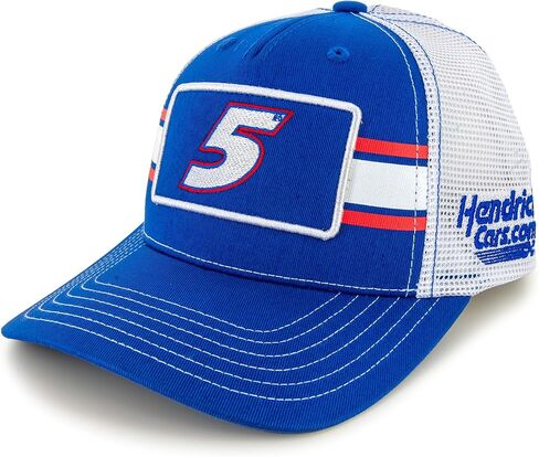 Kyle Larson 2025 Striped #5 Snapback Mesh Hat Blue/White in Saudi Arabia