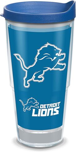 Tervis Made in USA Double Walled NFL Detroit Lions Insulated Tumbler Cup Keeps Drinks Cold & Hot, 24oz, Touchdown in Kuwait
