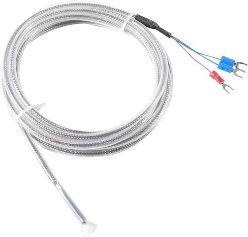 Alinan 2pcs 3M/Approx 9.8Ft PT100 Temperature Sensor Probe Three Wire Temperature Controller(0~200℃) Waterproof and Anti-Corrosion Stainless Steel Thermocouple in Saudi Arabia