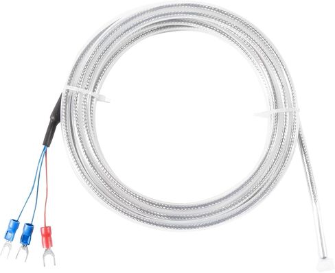 Alinan 2pcs 3M/Approx 9.8Ft PT100 Temperature Sensor Probe Three Wire Temperature Controller(0~200℃) Waterproof and Anti-Corrosion Stainless Steel Thermocouple in Saudi Arabia
