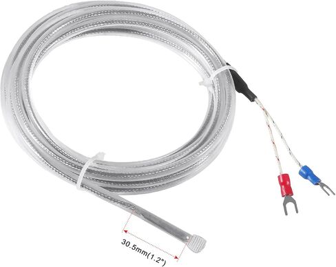 Alinan 2pcs 3M/Approx 9.8Ft PT100 Temperature Sensor Probe Three Wire Temperature Controller(0~200℃) Waterproof and Anti-Corrosion Stainless Steel Thermocouple in Saudi Arabia