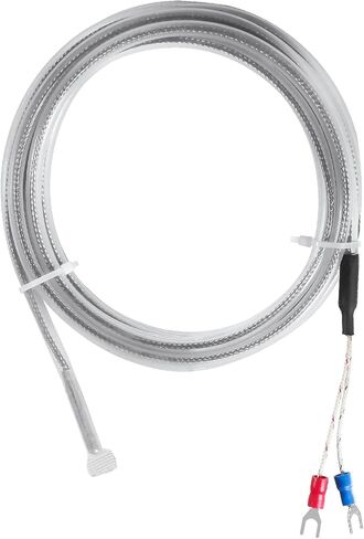 Alinan 2pcs 3M/Approx 9.8Ft PT100 Temperature Sensor Probe Three Wire Temperature Controller(0~200℃) Waterproof and Anti-Corrosion Stainless Steel Thermocouple in Saudi Arabia