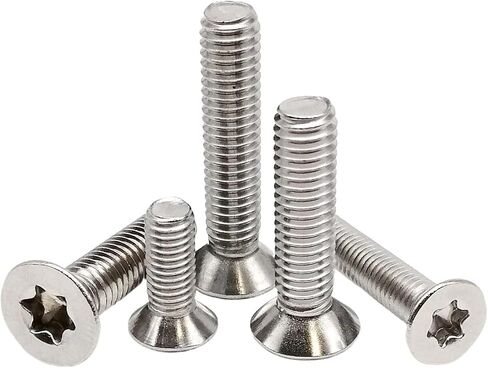 Idomin 5/10/50pcs M3 M4 M5 M6 M8 GB2673 316 A4-80 Marine Grade Stainless Steel Six-Lobe Torx Flat Countersunk Head Security Screw Bolt (Color : 40mm, Size : 5pcs M8) in Kuwait
