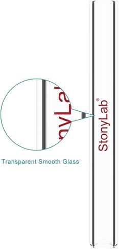 stonylab Straight Glass Tubing, High Borosilicate Glass Transparent Tube with 3.94 inch Length, 0.47 inch OD, 0.31 inch ID, 0.08 inch Wall Thickness, Ideal for Laboratory, Scientific Experiments in Saudi Arabia
