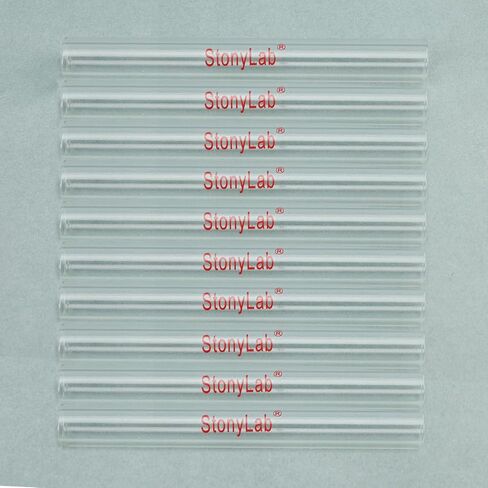 stonylab Straight Glass Tubing, High Borosilicate Glass Transparent Tube with 3.94 inch Length, 0.47 inch OD, 0.31 inch ID, 0.08 inch Wall Thickness, Ideal for Laboratory, Scientific Experiments in Saudi Arabia