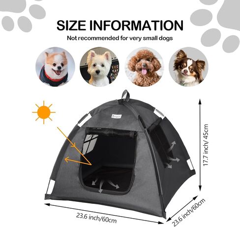 Cat Tent Tent في الهواء الطلق/داخلي ، Cat and Dog مقاوم للماء ، سرير الكلب في الهواء الطلق قابلة للغسل ، داخلي/خارجي الكهف Nest سرير الكلب صغير للقط ، الأرنب والحيوان الصغير (رمادي ، ل) in Saudi Arabia
