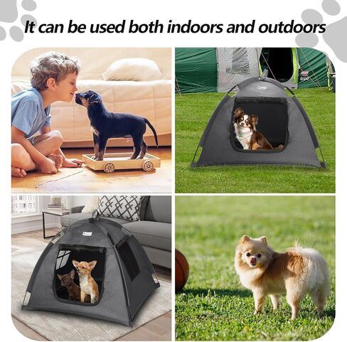 Cat Tent Tent في الهواء الطلق/داخلي ، Cat and Dog مقاوم للماء ، سرير الكلب في الهواء الطلق قابلة للغسل ، داخلي/خارجي الكهف Nest سرير الكلب صغير للقط ، الأرنب والحيوان الصغير (رمادي ، ل) in Saudi Arabia