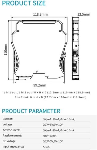 عزل إشارة DC24V 4-20MA 0-10V 0-5V إدخال 1 في 4 OUT SINDATOR INDORDING SCILLITER (OT0-10V_INPUT 1-5V) in Saudi Arabia