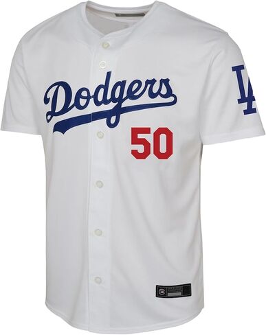 Outerstuff Mookie Betts Los Angeles Dodgers #50 MLB Baseball Kids Youth 4-20 White Team Color Home Player Jersey in Saudi Arabia