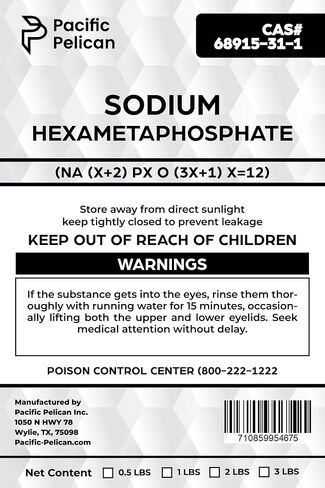 Hexametaphosphate الصوديوم (SHMP ؛ الصوديوم الزجاجي) (Na (x+2) pxo (3x+1) x = 12) - كيميائي (0.5 رطل) in Saudi Arabia